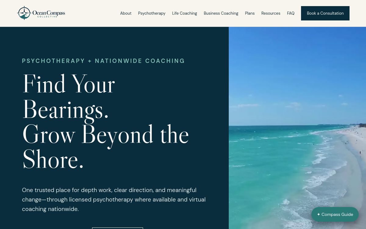 Ocean Compass Collective website preview