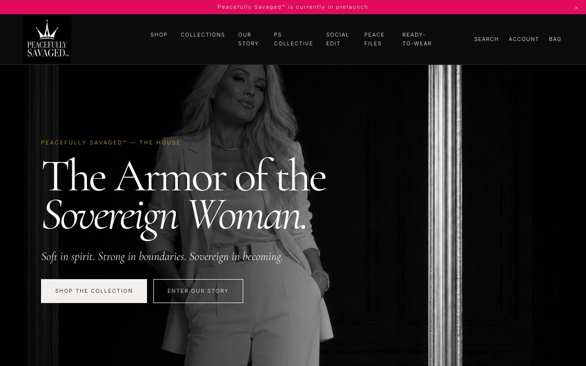 Peacefully Savaged™ website preview