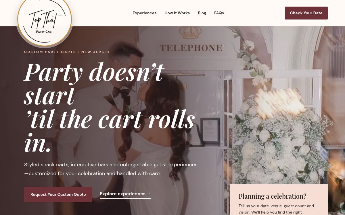 Top That Party Cart website preview